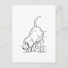 Postal Recuerdo de Amante de Perros, Ilustración de Beagl