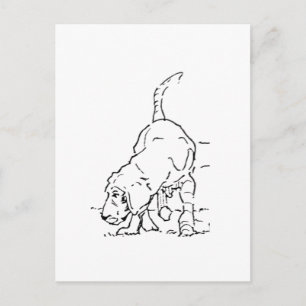 Postal Recuerdo de Amante de Perros, Ilustración de Beagl