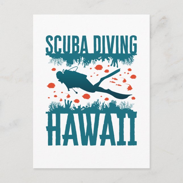 Postal Recuerdo de buceo en Hawaii (Anverso)