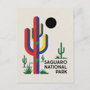 Postal Recuerdo de Cactus en el Parque Nacional Saguaro