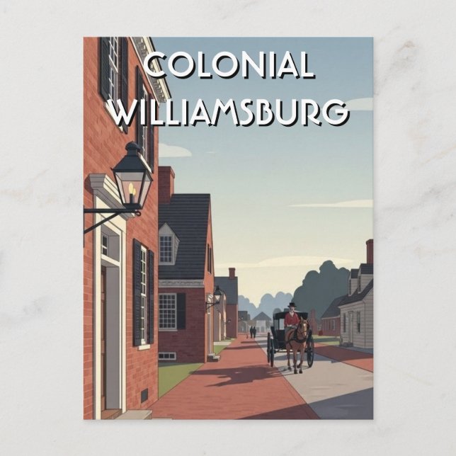Postal Recuerdo de Colonial Williamsburg Virginia (Anverso)