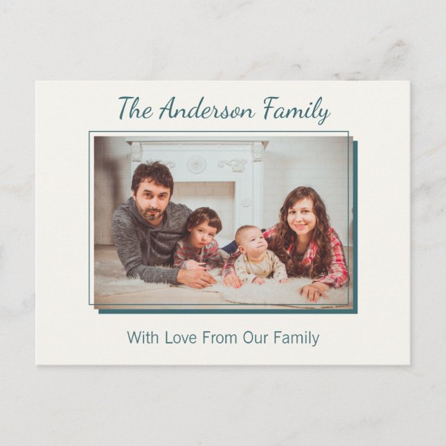 Postal Recuerdo de foto familiar personalizado elegante (Anverso)