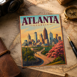 Postal Recuerdo de Fútbol de Atlanta Georgia Vintage 2026