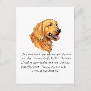Postal Recuerdo de Golden Retriever