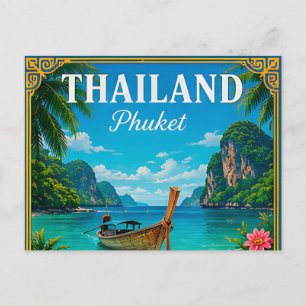 Postal 🌴 Recuerdo de la playa de Phuket Tailandia en el