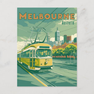 Postal Recuerdo de Melbourne   Tranvía Antiguo de Melbour