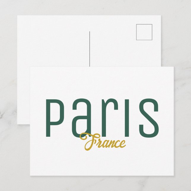 Postal Recuerdo de París, Francia (Anverso / Reverso)