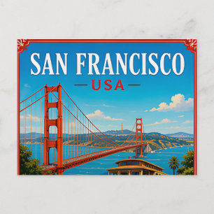 Postal 🌉 Recuerdo de San Francisco Golden Gate de la vis