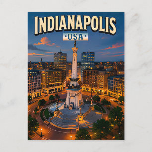 Postal Recuerdo de vacaciones en Indianápolis Indiana 🏁