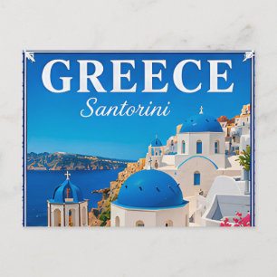 Postal 💙 Recuerdo de vacaciones en Santorini Grecia