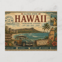 Recuerdo de vacaciones vintage de Hawái