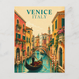 Postal Recuerdo de Venecia Italia Canal Veneciano Gondola