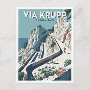 Postal Recuerdo de Via Krupp Capri Italia