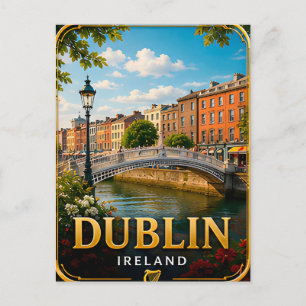 Postal 📍 Recuerdo de viaje a Dublín Irlanda para viaje p