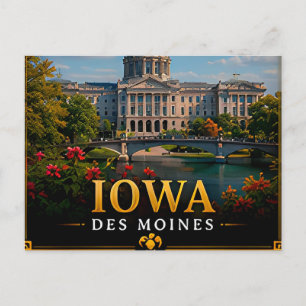 Postal Recuerdo de viaje a Iowa para viajeros del estado