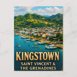 Postal Recuerdo de viaje a Kingstown Saint Vincent Caribe