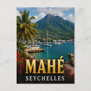 Postal Recuerdo de viaje a la isla tropical de Mahé Seych