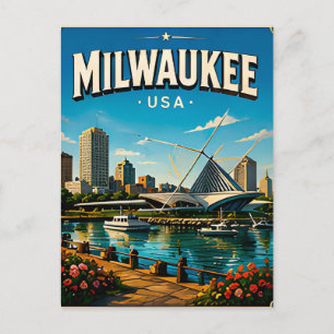 Postal Recuerdo de viaje del Museo de Milwaukee