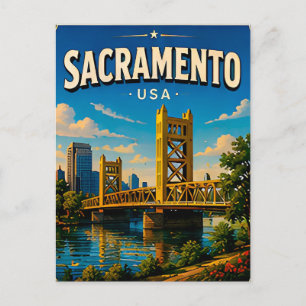 Postal Recuerdo de viaje del puente de la torre de Sacram
