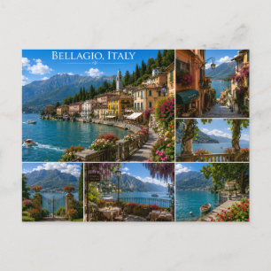 Postal Recuerdo de viaje escénico del lago de Como