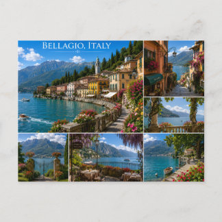 Postal Recuerdo de viaje escénico del lago de Como