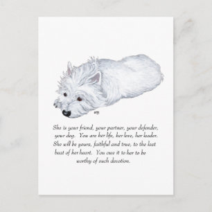 Postal Recuerdo de West Highland White Terrier