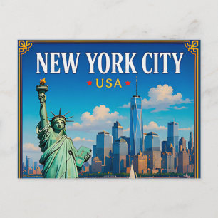 Postal 🗽 Recuerdo del horizonte de la ciudad de Nueva Yo