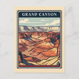 Postal Recuerdo del Parque Nacional Retro del Gran Cañón