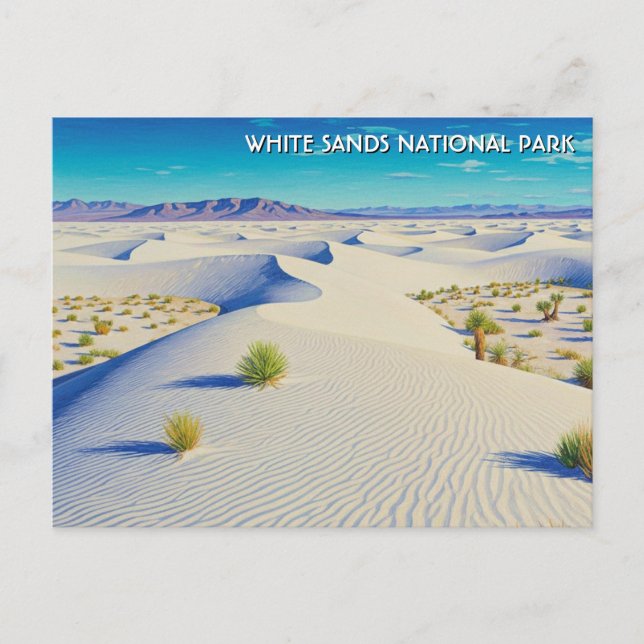 Postal Recuerdo del Parque Nacional White Sands (Anverso)