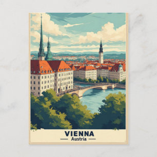 Postal Recuerdo del primer viaje a Viena, Austria para fa