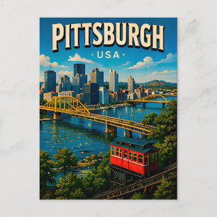 Postal Recuerdo del puente Roberto Clemente de Pittsburgh