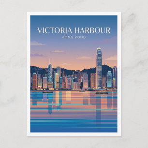 Postal Recuerdo del Puerto de Victoria Hong Kong