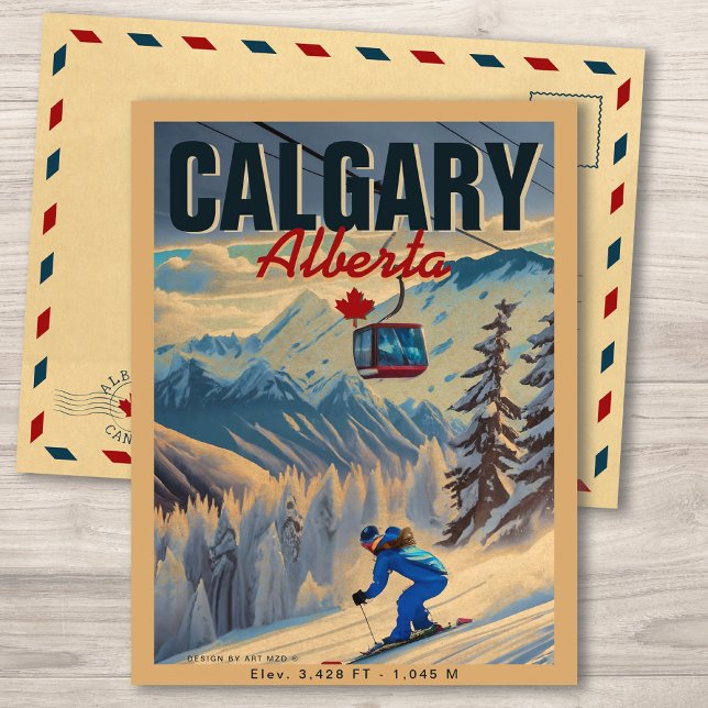 Postal Recuerdos de esquí de Calgary Alberta Canada en lo (Subido por el creador)