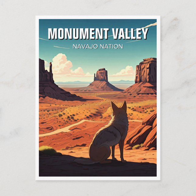 Postal Recuerdos de la Nación Navajo del Valle del Monume (Anverso)