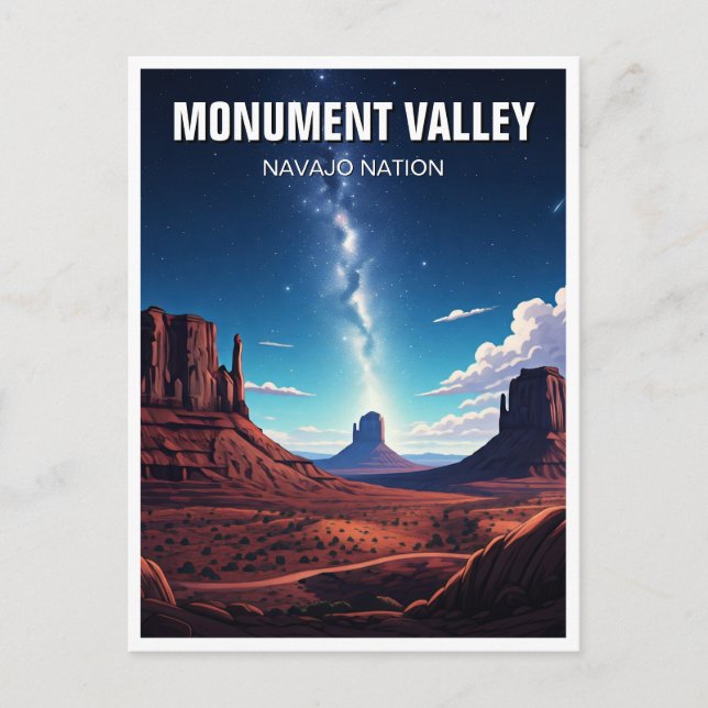 Postal Recuerdos de la Nación Navajo del Valle del Monume (Anverso)