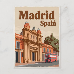 Postal Recuerdos de la vista del cielo de Madrid vintage,