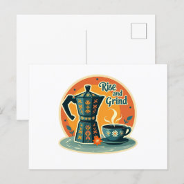 Postal Recuerdos de percolación: momentos del café de épo