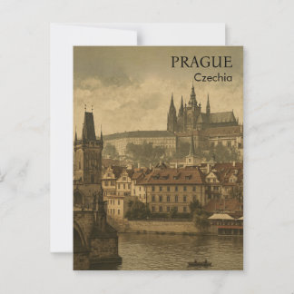 Postal Recuerdos de Praga Vintage