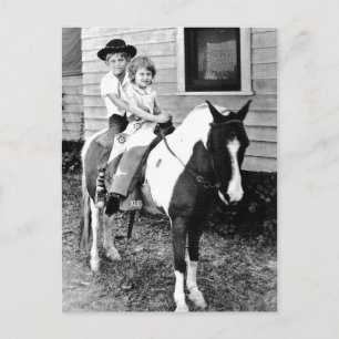 Postal Recuerdos de retratos de paseos a caballo