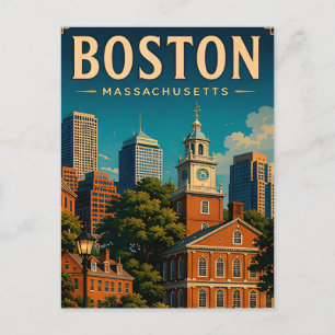 Postal Recuerdos de viaje de Boston histórico