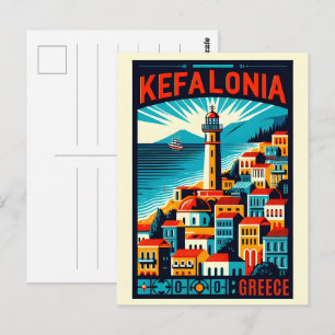 Postal recuerdos de viaje de kefalonia gracia vintage