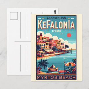 Postal recuerdos de viaje de kefalonia gracia vintage