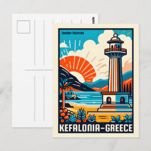 Postal recuerdos de viaje de kefalonia gracia vintage