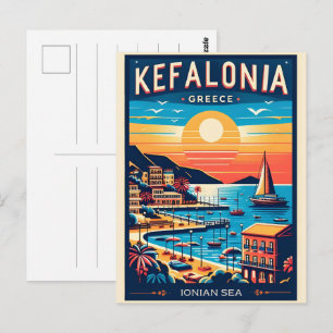 Postal recuerdos de viaje de kefalonia gracia vintage