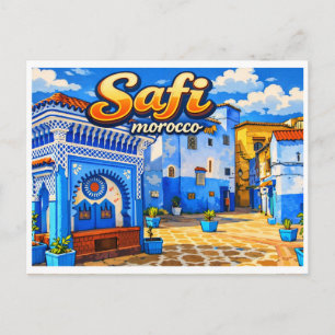 Postal Recuerdos de viaje de la ciudad de Safi vintage Ma