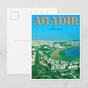 Postal Recuerdos de viaje de la playa de la ciudad vintag