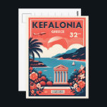 Postal recuerdos de viaje vintage de kefalonia greece<br><div class="desc">Explore la fascinante belleza de Kefalonia, Grecia, enclavada en el corazón del cautivador mar Jónico. Con sus impresionantes playas como Myrtos y sus encantadores pueblos como Assos y Fiscardo, Kefalonia ofrece una inolvidable experiencia en las islas griegas. Podrá relajarse en la encantadora cueva de Melissani o tomar el sol en...</div>