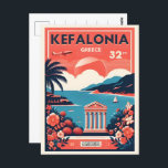 Postal recuerdos de viaje vintage de kefalonia greece<br><div class="desc">Explore la fascinante belleza de Kefalonia, Grecia, enclavada en el corazón del cautivador mar Jónico. Con sus impresionantes playas como Myrtos y sus encantadores pueblos como Assos y Fiscardo, Kefalonia ofrece una inolvidable experiencia en las islas griegas. Podrá relajarse en la encantadora cueva de Melissani o tomar el sol en...</div>