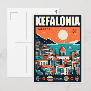 Postal Recuerdos de viaje vintage Kefalonia Grecia