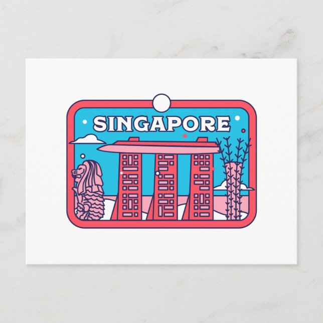 Postal Recuerdos de viajes de Singapur (Anverso)
